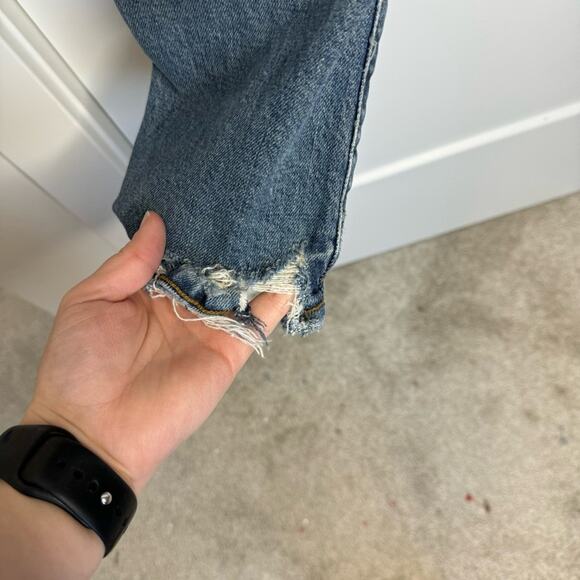 AGOLDE Toni Mid Rise Straight Leg Ankle Distressed Hem Jeans Size 27 - Picture 5 of 8